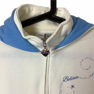 NWOT Disney White Tinkerbell Full Zip Hoodie Large
